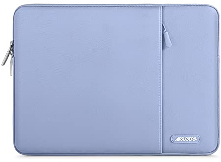 MOSISO Laptop Hülle Tasche 13,3 Zoll, 13-13,3 Zoll Laptoptasche Kratzfest | Ultraleicht, Ultradünn Polyester Vertikale Laptophülle mit Fronttasche für MacBook Pro 14, HP Dell Lenovo, Himmelblau