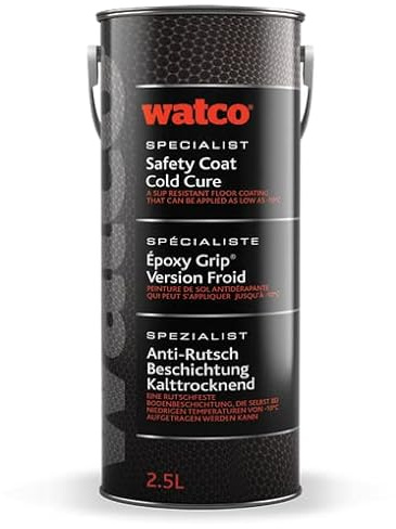 Watco Safety Coat Cold Cure - Anti slip, epoxy resin concrete floor paint - Cures at minus 10°C - Ideal for cold stores and walk-in fridges - Finely textured for added grip (Light Grey)
