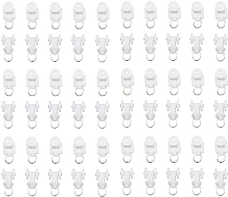 HASAYAKI Rodillos de riel de Cortina, portadores de Ruedas de Cortina con Pliegue Ondulado, Corredores de Cortinas Plegables, 60 Piezas (22x16mm / 0,87x0,63 Pulgadas) - Blanco