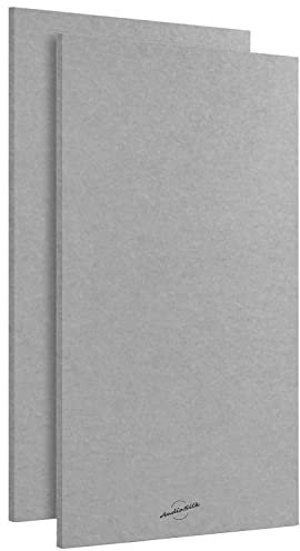 AudioSilk Panneaux Acoustiques, Lot de 2, Large, 116 x 58cm, Gris Moyen