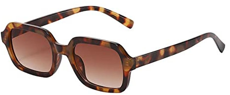 YueYue Sonnenbrille Damen Vintage Rechteckig 90s Retro Sonnenbrille Für Damen Herren Damen Herren Unisex Mode Retro Street Schnapsbrille PC Rahmen Sonnenbrille Brillengestell Brille Sunglasses
