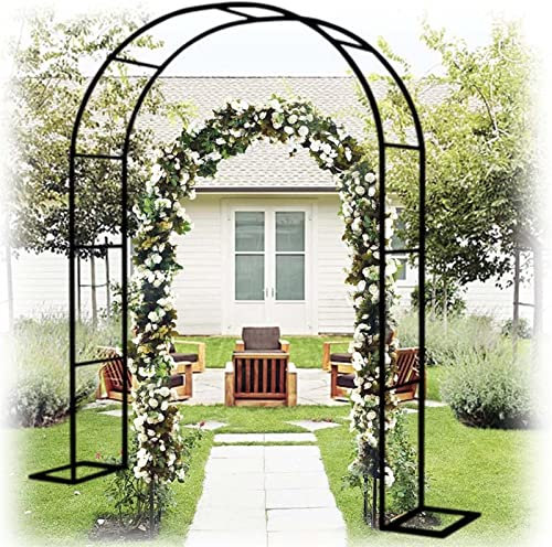 ZWPILY Bogen Aus Metall Gartenbogen Freistehend Rosenbogen Als Rankhilfe Rankgitter Mit Sockel Torbogen Für Kletterpflanzen 220cm Hoch, 120cm 140cm 180cm 240cm 300cm 350cm Breit,140x230x40CM
