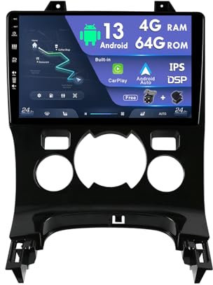 9 Zoll Android Autoradio 2 Din Radio Stereo Für Peugeot 3008 (2013-2015) Mit GPS Navigation Free Kamera&Mic-Bluetooth Carplay DSP RDS FM WiFi SWC DAB+| 4G+64G |