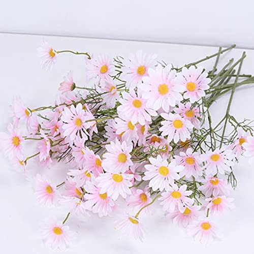 OUKEYI Lot de 12 Bouquets de Fleurs artificielles en Soie résistantes aux UV avec tiges, arbustes de Verdure, Arrangements de Plantes pour la Maison, Le Jardin, pour la décoration (Rose)