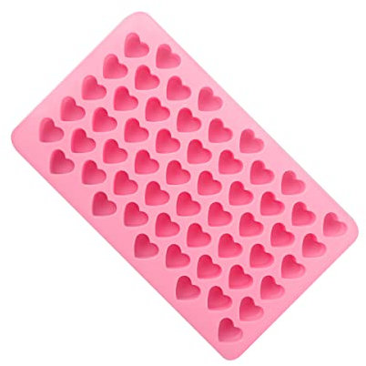 Heart Shaped Silicone Chocolate Mould - DIY Baking Cake Candy Jelly Soap Mold - 55 Mini Hearts
