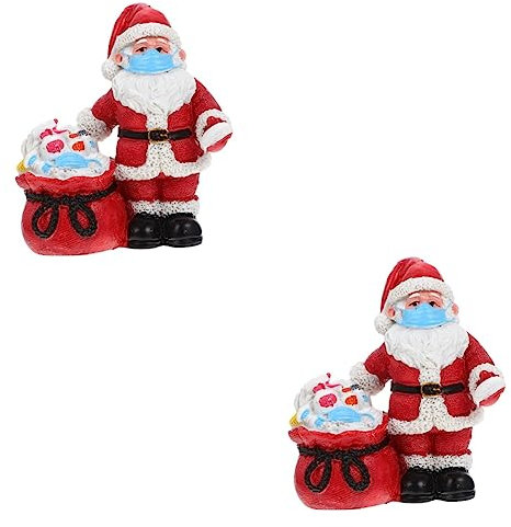 Abaodam 2st Weihnachtsschmuck Weihnachtsmann Mit Masken Desktop-weihnachtsmann-Modell Mini-weihnachtsmann-Figuren Stehende Weihnachtsmann-Puppe Mini-Santa-Statue Partytasche Harz