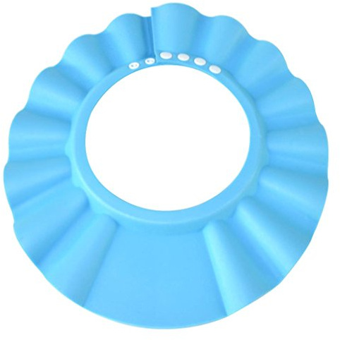 Shower Caps for Kids, HOGOYE Safe Shampoo Shower Bathing Protection Bath Cap Soft Adjustable Visor Hat for Toddler, Baby, Kids, Children (Blue)