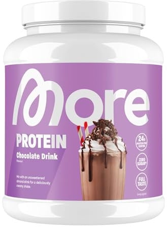 MORE Protein, Trinkschokolade, 600 g, Mix aus Whey Konzentrat und Casein ideal zum Muskelaufbau und -erhalt, mit Laktase - made in Germany