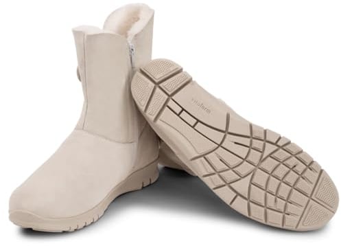 VITAFORM Winterboots Damen gefüttert – Gefütterte Stiefel für Damen – Rutschhemmend, Leicht und besonders Warm weiß 37