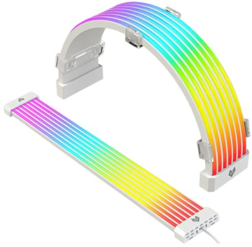 Kit de Cable de Extensión de Alimentación RGB - Cable de Fuente de Alimentación de Placa Base ARGB, Cable ATX de 24 Pines Cable de Fuente de Alimen