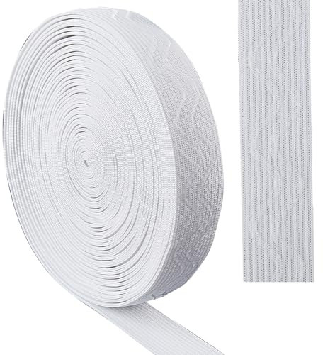 GORGECRAFT 8 Yards 20mm Breites Rutschfestes Elastisches Band Wellensilikon Elastisches Greifband Stretchgummis Elastischer Gürtel Für Heimwerker Nähen Basteln Sporthosen Zubehör Weiß