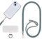 Jaslongri Handykette Universal, Handy Lanyard, Hanging around the neck or diagonally spanning, with a metal patch and adjustable and detachable rope. (Grünes und weißes Netzmuster)