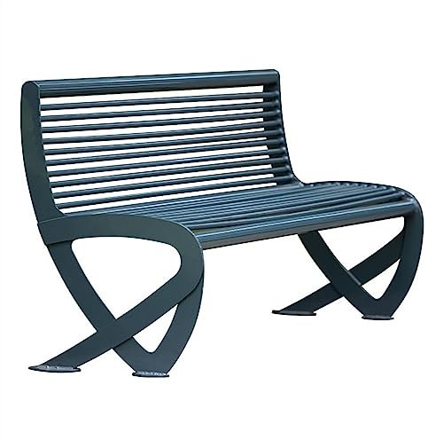 Gartenbank Outdoor-Parkbank aus Metall mit Rückenlehne, 47,2/59,2/70,8 Zoll, Stabiler Stahlrahmen, Outdoor-Freizeitsitz for Hof, Garten, Weg, Hofdeck, Bank Sitzbank (Color : 1