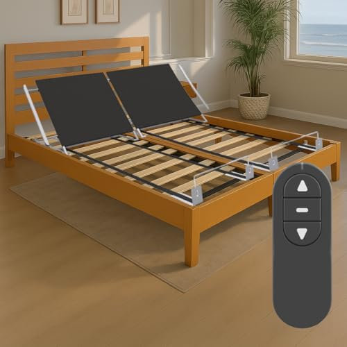 Boyd Sleep Split King Adjusta Flex Power verstellbarer Grundrahmen, leiser leistungsstarker Motor, kabellose Fernbedienung mit Kopfneigung, Neigung, Matratzenkompatibel, Stahlrahmen, mühelose Montage,