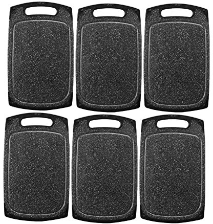 arlote FrüHstüCksbretter 6Er Set Schneidebrett Marmoroptik, rutschfest mit Saftrille und, Brotbrett Aus Kunststoff