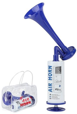 SUPAWAY Manuelles Signalhorn Handheld Air Horn Sehr Lautes Lufthorn Stadion Laut Horntrompete LufthornKrachmacher für Sportveranstaltungen, Bootfahren, Partys, Geburtstage, Camping, Graduierung, Blau