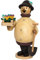 Drechslerei Kuhnert - Rauchmann/Räucherfigur aus Holz - Max als Hobbygärtner - 16 cm Höhe - Made in Germany