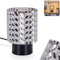 Tischleuchte Falgorosa, Tischlampe aus Metall/Glas in Schwarz/Chrom/Rauch, Leuchte im modernen Vintage/Retro-Design mit Schirm aus Glas (Ø 11 cm) u. An/-Auschalter am Kabel, 1 x E27, ohne Leuchtmittel