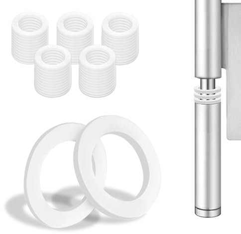 52 Pezzi Rondelle Alzaporta per Cerniere Porte Rondelle Porta Interni Spessori in Plastica 10,2 mm X 15 mm Rivestimento Blindata Finestre Pannello Cardini per Cancello Gomma 1 mm 26 pcs e 2 mm 26 pcs