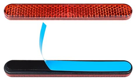 Cretassion 2 Stück Motorrad Fahrrad Reflektor E4-Geprüft, Rechteckiger Reflektor Rückstrahler Katzenauge hinten Selbstklebend Rückstrahler Rot