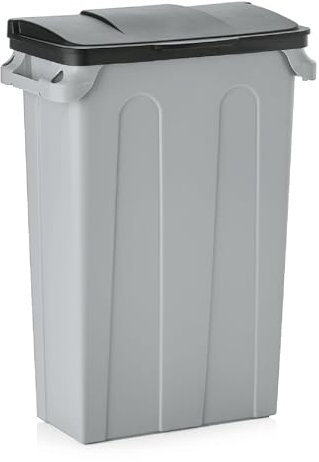 MUVELL Pattumiera – 75 litri con coperchio ribaltabile 3,6 kg | bidone della spazzatura grigio, bidone della spazzatura da cucina, bidone della spazzatura gastronomica, cestino della spazzatura con