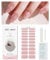 Solid Cream Pink Gel Nail Strips, KALEFUL Semi Cured Gel Nail Stickers Nail Art Decoration Design Supplies