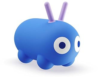 Quut – Skippi-Sprungtier – Aufblasbares Hüpfspielzeug – drinnen und draußen – Pumpe inklusive – 35 x 46 cm – Geschenk – Design – ab 12 Monaten (Kosmisches Blau)