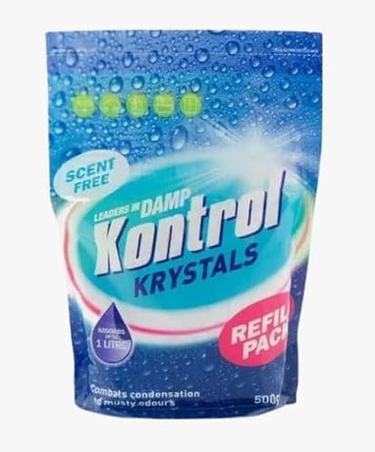 Kon-trol Refill Damp Moisture Trap Absorber Crystals 500g (Scent-Free) Unscented Dehumidifier Refill Packs Available in 1.5kg, 5kg, 7.5kg, 10kg, 12.5kg Combats Condensation & Musty Odor (1.5 kg)