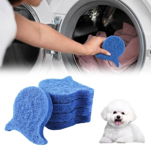 5 PCS Pet Hair Remover for Laundry, Pet Hair Dryer Sheets, Lint Remover for Dryer, Dryer Balls for Pet Hair, Laundry Hair Catcher, Dryer Sheets Pet,Laundry Lint Catcher,Reusable Pet Hair Remover