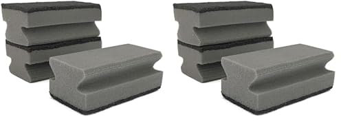 IDEA HOME 3 Stück Reinigungsschwamm, Grillschwamm, Grillreiniger, Topfreiniger, Putzschwämme, Universalschwamm, Schwarz-Grau (Packung mit 2)