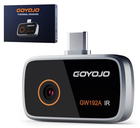 Wärmebildkamera USB C, 192×192 IR-Auflösung, 50° Weitwinkel, Ideal für Gebäudeinspektionen, Elektroprüfungen und Pipeline-Inspektionen (Kompatibel mit iOS & Android, Lightning-Adapter inklusive)