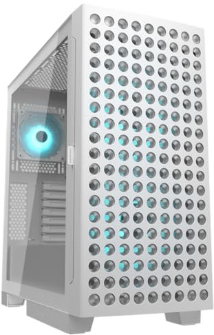 Cougar Airface ECO RGB Mid Tower Gaming Chassis: Kegelförmige Lüftungsschlitze, vorinstallierte 2 x Frontlüfter, 180 mm PWM Kühllüfter, Schnellschiebe-Staubfilter, modularer Front-I/O, vertikaler