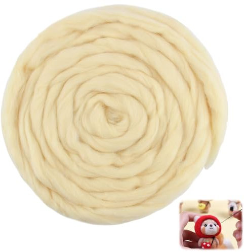 Filzwolle, 100g Füllwolle In Ecru Für Filzarbeiten Und Bastelprojekte Weiche Hochwertige Wolle Ideal Für Diy Kunsthandwerk Dekorationen Und Textile Kreativarbeiten
