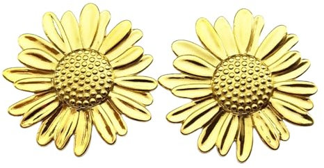 IOETSEUT Herrenohrringe Klassische Gänseblümchen Sonne Blume Piercing Ohrringe für Frauen Mädchen Gold Farbe 2024 Trend Party Ohrstecker Schmuck Geschenk