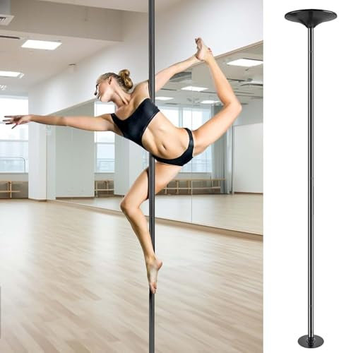 Tabledance Strip Stange Pole Dance Barre de danse de fitness portable détachable Pour le club de fitness appartement bar, barre d'entraînement portable de 45 mm, Structures en acier durables(2.74m-3.2