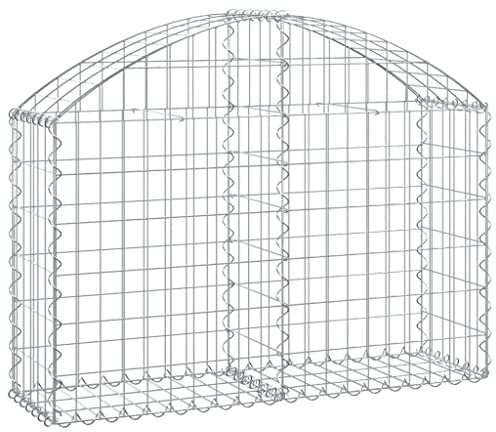 Panier de Gabion, Panier à Pierre Gabion Mur de Soutènement Clôture de Jardin arqué 100x30x60/80 cm Fer galvanisé