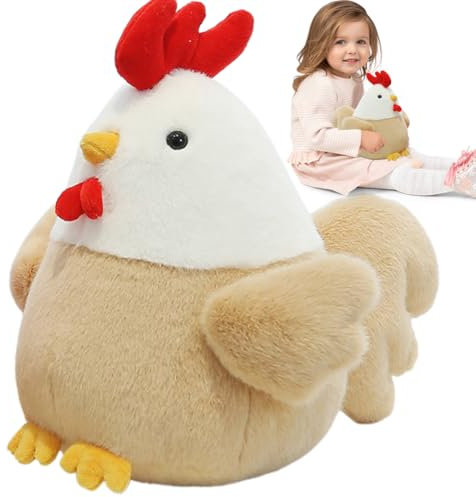 Danbghyuo Handpuppe Huhn, super weiche Simulation Mutter Henne Puppe, süßes Plüsch Huhn Kissen, Huhn Plüsch Nackenkissen, gelbes Huhn Stofftier für Jungen Mädchen Geschenke