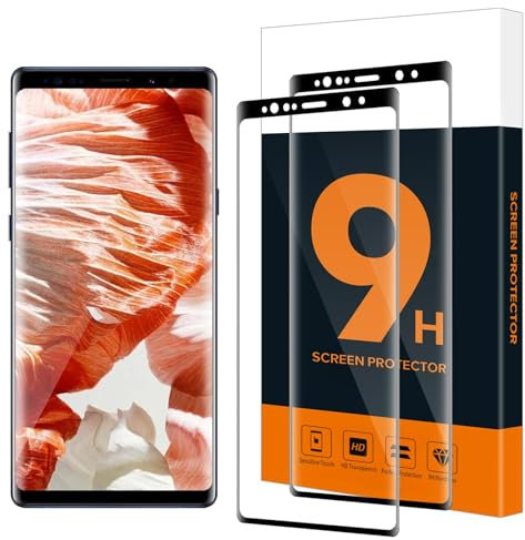Cable Leader 2 Stück Schutzfolie für Panzerglas für Samsung Galaxy Note 9, 3D mit Schwarzem Rand Schutzglas Folie, Kratzfest Anti-Bläschen Hohe Transparenz Displayschutzfolie für Note 9