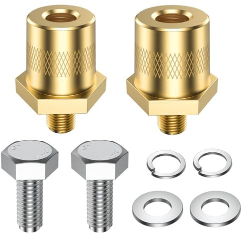 BUNTOR 1 Paar M8 Batteriepoladapter, Batterie Pol Adapter mit Edelstahlschrauben und Unterlegscheiben, Batteriepole M8 & Batteriepol Adapter, Positiv & Negativ Batteriepolklemmen für Boote, LKWs