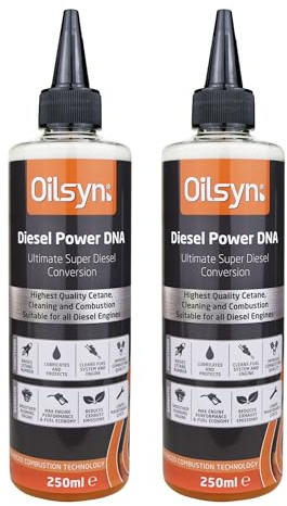 Oilsyn Diesel Power DNA - Super Diesel Fuel Conversion - 2 x 250ml | 2-EHN Cetane, Orisyn Ester Lubricant, CarbonCode Detergent & Polyetheramine Carbon Removal - Converts Pump to Super Diesel