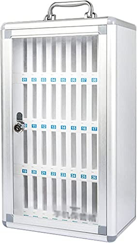 Generisch Armoire pour téléphone portable avec serrure, coffre-fort en alliage d'aluminium, transparent, 12 emplacements pour fournitures scolaires