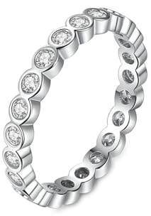 Tolldek Verlobungsring Weißgold 14K Au585, Diamant Klassiker Diamantring, Freundschaftsringe Gold 585 Echt, 58 (18.5)