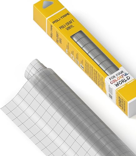 POLI-CRAFT Übertragungsfolie – Transferfolie für selbstklebende Vinyls, universell einsetzbar, transparent mit Ausrichtungsraster, 30,5 cm x 610 cm (VORRATSPACK)