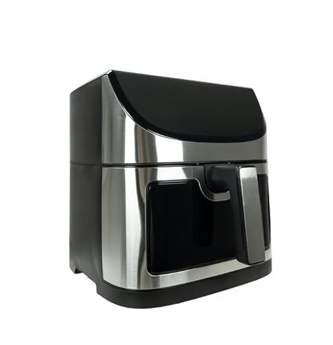 Girox - Heißluftfritteuse 8 L 1800 W - Air Fryer XL mit 10 Programmen - Einzelschublade mit Sichtfenster und LED Licht - 360 Grad Heißluftzirkulation - Antihaftkorb und Grillplatte - Schwarz