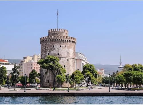 1000 Piece Jigsaw Puzzles - Thessaloniki Greece City Theme, Travel Souvenir & Excellent Gift 38x26 cm