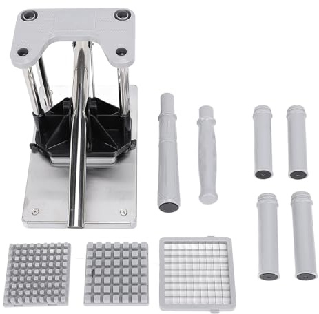 Commercial French Fry Cutter, Stainless Steel Potato Cutter with Replaceable Blades and Ergonomic Handle for Potatoes Cucumbers Carrots, Heavy Duty Vegetable Slicing Machine for Ho