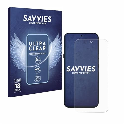 Savvies 18 Stück Schutzfolie für Nothing Phone (4a) Pro | Transparenter Displayschutz Made in Germany, Ultra-Klar Displayschutz-Folie