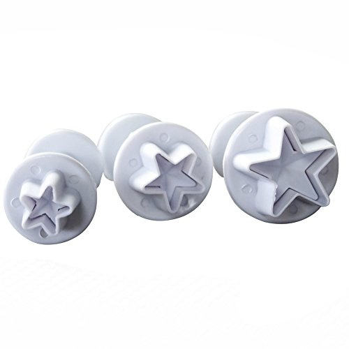 SK 3-teilig Star Fondant Plunger Cutter Set Kuchen Cookies Dekorieren Werkzeug Form