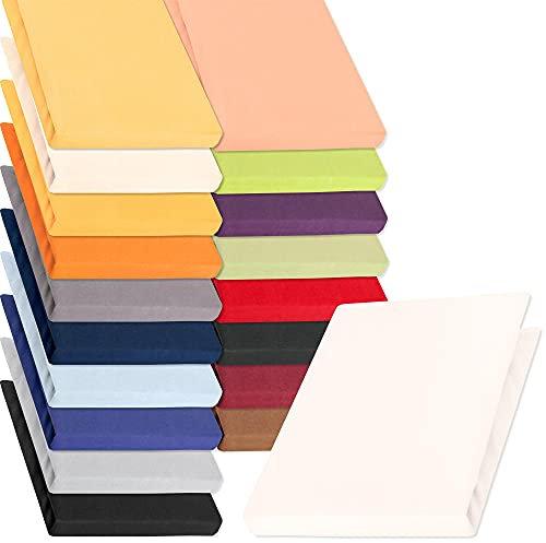 aqua-textil Pur Jersey Spannbettlaken 120x200-130x220 cm Schnee weiß Wasserbett Boxspringbett 160g/qm Mako Baumwolle