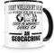 Samunshi® Ich denke an Geocaching Tasse Kaffeetasse Teetasse Kaffeepott Kaffeebecher Becher H:95mm/D:82mm schwarz